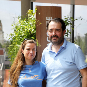 Jean-François Piège et sa femme au village des Internationaux de France de tennis de Roland Garros à Paris le 12 juin 2021. © Dominique Jacovides / Bestimage 