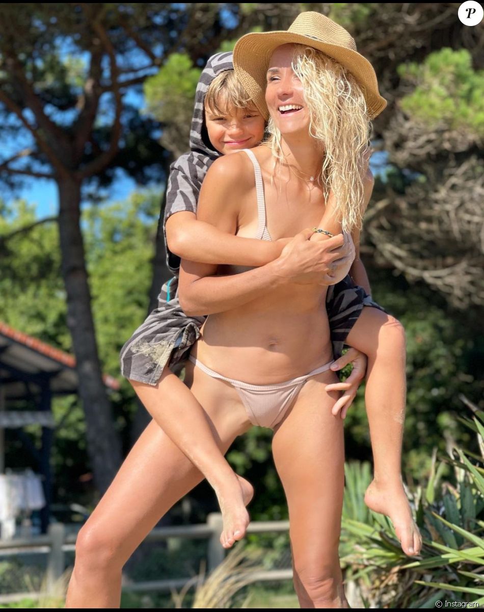 Elodie Gossuin et son fils Léonard.