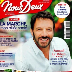 Samuel Le Bihan dans le magazine "Nous Deux" du 24 août 2021.