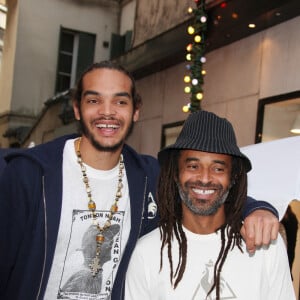 Yannick Noah et son fils Joakim Noah à Paris.