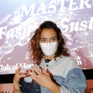 Pauline Ducruet anime la masterclass "Fashion Sustainability" autour de sa marque Alter Designs au Yacht club de Monaco pour une mode eco responsable le 23 septembre 2020. © Claudia Albuquerque / Bestimage