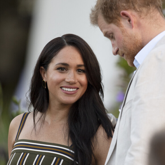 Le prince Harry, duc de Sussex, et Meghan Markle, duchesse de Sussex, se rendent à la résidence de l'ambassadeur à Cape Town, au 2 ème jour de leur visite en Afrique du Sud. Le 24 septembre 2019.