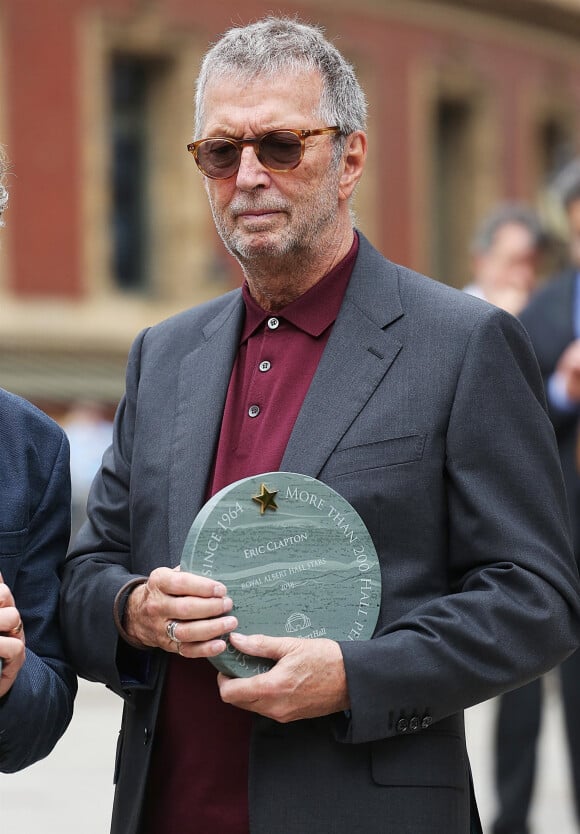 Eric Clapton et Roger Daltrey (The Who) lors de leur récompense au Royal Albert Hall Walk of Fame à Londres le 4 septembre 2018.