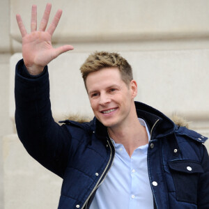 Matthieu Delormeau arrive au défilé Balmain, lors de la fashion week de Paris. Le 3 mars 2016. @Aurore Marechal/ABACAPRESS.COM