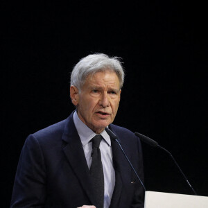 L'acteur américain Harrison Ford lors du congrès mondial de la nature de l'Union Internationale pour la Conservation de la Nature (UICN) , à Marseille, France, le 3 septembre 2021. Le Congrès mondial de l'UICN mènera des actions sur le rétablissement fondé sur la nature, le changement climatique et la biodiversité. © Dominique Jacovides/Bestimage