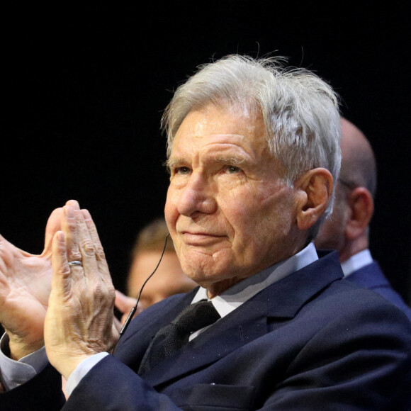 L'acteur américain Harrison Ford lors du congrès mondial de la nature de l'Union Internationale pour la Conservation de la Nature (UICN) , à Marseille, France, le 3 septembre 2021. Le Congrès mondial de l'UICN mènera des actions sur le rétablissement fondé sur la nature, le changement climatique et la biodiversité. © Dominique Jacovides/Bestimage
