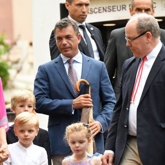 La Princesse Charlene de Monaco, le prince héréditaire Jacques, la princesse Gabriella et le prince Albert II de Monaco durant le traditionnel Pique-nique des monégasques au parc princesse Antoinette à Monaco le 6 septembre 2019. © Bruno Bebert / PRM / Bestimage