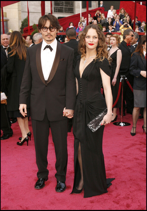 Johnny Depp et Vanessa Paradis aux Oscars en 2008.