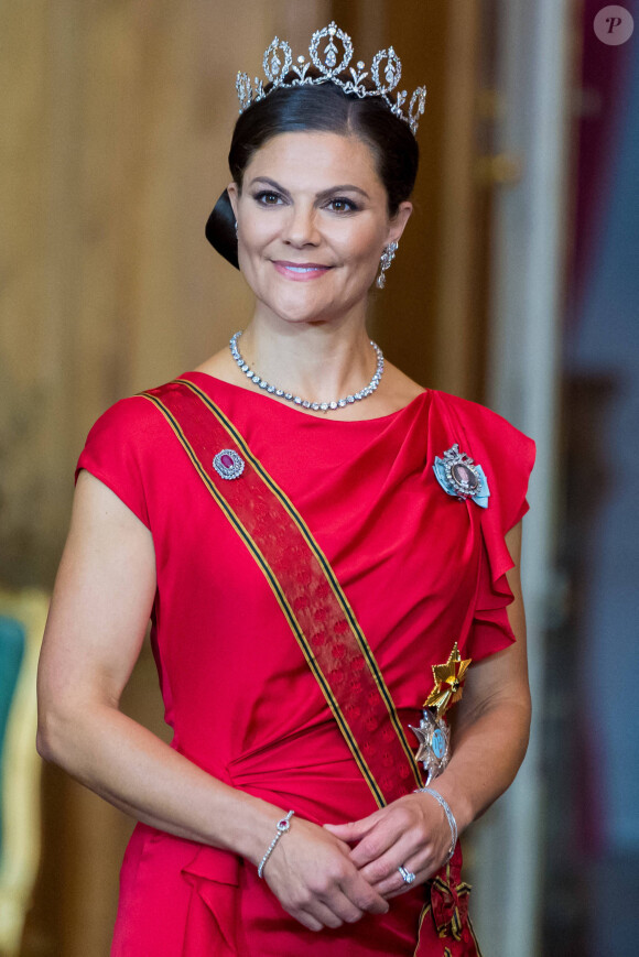 La princesse Victoria de Suède - Banquet d'Etat au Palais Royal de Stockholm à l'occasion de la visite d'Etat du président allemand et de son épouse en Suède