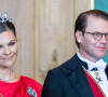 La princesse Victoria et son mari le prince Daniel - Banquet d'Etat au Palais Royal de Stockholm à l'occasion de la visite d'Etat du président allemand et de son épouse en Suède, le 7 septembre 2021. 