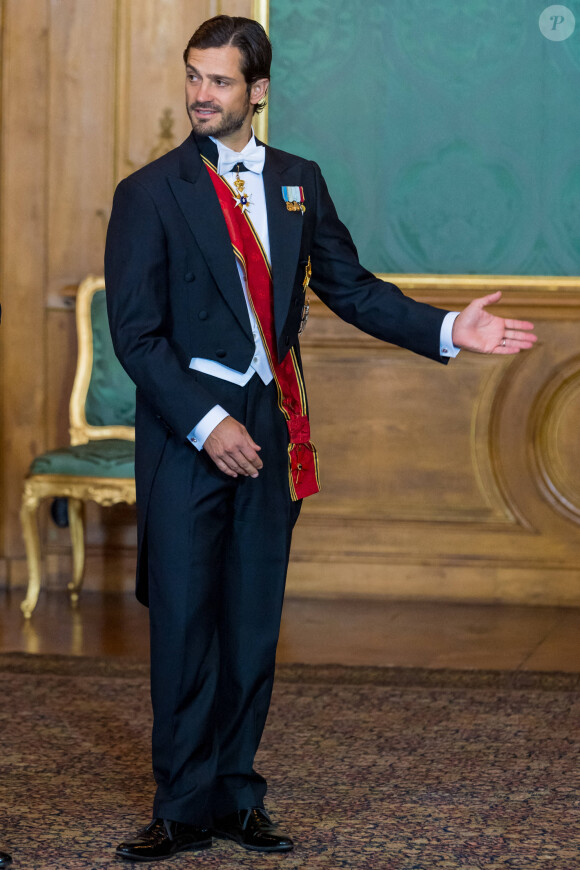 Banquet d'Etat au Palais Royal de Stockholm à l'occasion de la visite d'Etat du président allemand et de son épouse en Suède, le 7 septembre 2021. 