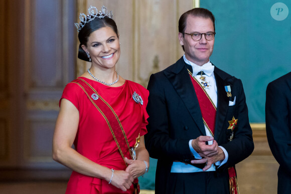 Banquet d'Etat au Palais Royal de Stockholm à l'occasion de la visite d'Etat du président allemand et de son épouse en Suède, le 7 septembre 2021. 
