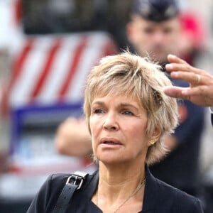 Véronique Jannot - Obsèques de Jean-Paul Belmondo en l'église Saint-Germain-des-Prés, à Paris le 10 septembre 2021. © Dominique Jacovides / Bestimage 