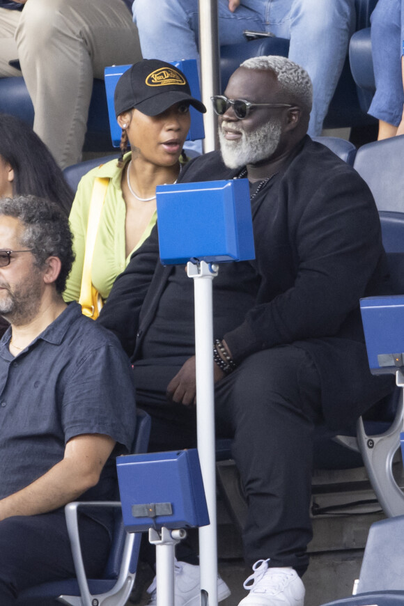 Issa Doumbia en tribune lors de la rencontre de football Paris Saint Germain PSG contre Clermont (4-0) au Parc des Princes à Paris