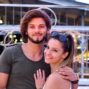 Rayane Bensetti et sa compagne Denitsa Ikonomova - Lancement de la nouvelle Seat Ibiza Place de la Fontaine aux Lions sur le parvis de la Villette à Paris le 21 juin 2017.