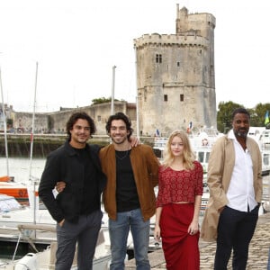 Mickael Lumière, Alexis Loison, Romane Jolly, Daniel Njo Lobé, Alexandra Vandernoot, Muriel Robin, Patrick Chesnais, guest de "Mon ange" - Photocall lors du Festival de la Fiction de La Rochelle. Le 18 septembre 2021 © Christophe Aubert via Bestimage