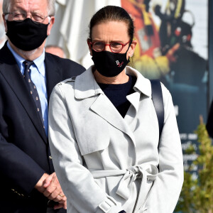 Exclusif - La princesse Stéphanie de Monaco lors du baptême de la navette Monaco One qui reliera les ports de Monaco et Vintimille, à Monaco, le 8 mars 2021. © Bruno Bebert/ PRM / Bestimage