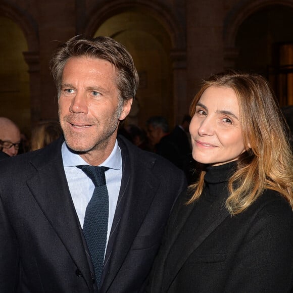 Le prince Emmanuel-Philibert de Savoie et sa femmme Clotilde Courau lors de la cérémonie d'installation de F.Mitterrand à l'académie des Beaux-Arts à Paris, France, le 6 février 2020.© Veeren/Bestimage