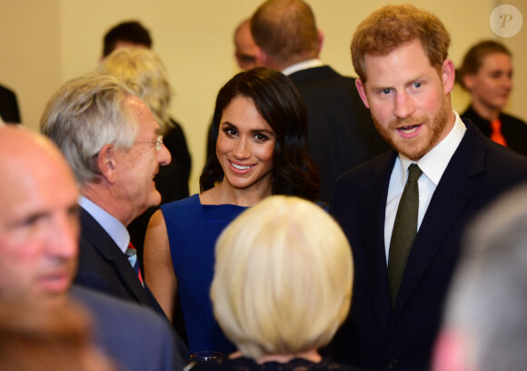 Le prince Harry, duc de Sussex, et Meghan Markle, duchesse de Sussex, lors du gala musical "100 Days to Peace", Londres, le 6 septembre 2018.