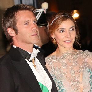 Le prince Emmanuel Philibert de Savoie et la princesse Clotilde de Savoie (Clotilde Courau) - Dîner de gala organisé au Palais Grand-Ducal.