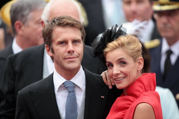 Le prince Emmanuel Philibert de Savoie et la princesse Clotilde de Savoie (Clotilde Courau) - Mariage religieux du prince Albert II de Monaco et de la princesse Charlene Wittstock.