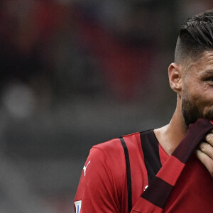 Olivier Giroud - Olivier Giroud marque un doublé lors de son premier match au Milan AC contre Cagliari (4-1) tandis que l'ancien gardien de but du Losc, Mike Maignan a bien défendu la cage de son nouveau club. Milan. Le 29 août 2021.