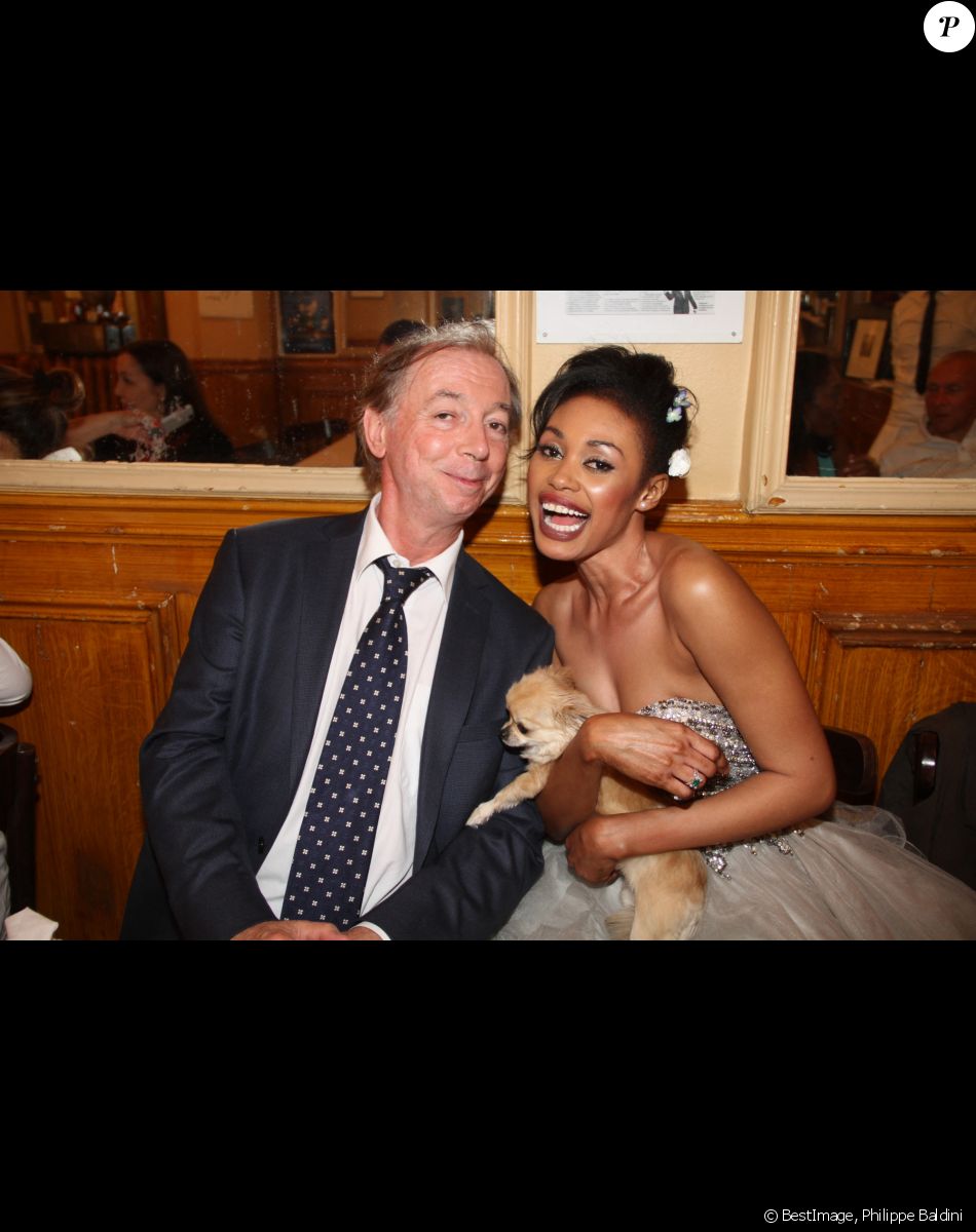 Exclusif - Philippe Chevallier et sa femme Tiffany avec leur chien Pipoune - Le dîner du mariage de Philippe Chevallier et Tiffany au restaurant Joséphine "Chez Dumonet" à Paris le 26 juillet 2016. © Philippe Baldini/Bestimage
