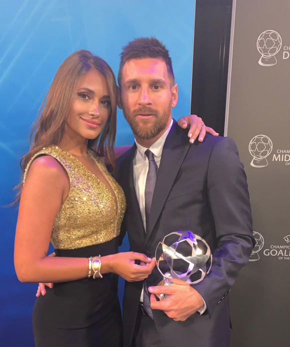 Lionel Messi et son épouse Antonela Roccuzzo en août 2019.