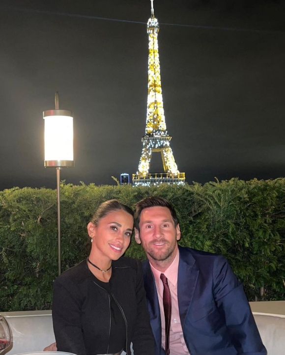 Lionel Messi et son épouse Antonela Roccuzzo à Paris. Le 1er septembre 2021.
