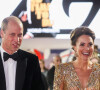 Le prince William, duc de Cambridge, Catherine Kate Middleton, duchesse de Cambridge - Avant-première mondiale du film "James Bond - Mourir peut attendre (No Time to Die)" au Royal Albert Hall à Londres le 28 septembre 2021.