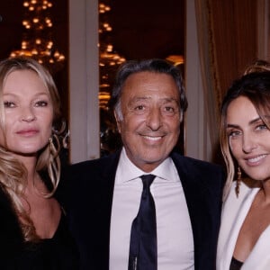 Exclusif - Kate Moss, André Messika et Valérie Messika lors du dîner de la soirée de présentation de la collection Messika by Kate Moss à l'hôtel Ritz à Paris en marge de la fashion week collection printemps/été 2022 le 3 octobre 2021. © Rachid Bellak / Bestimage