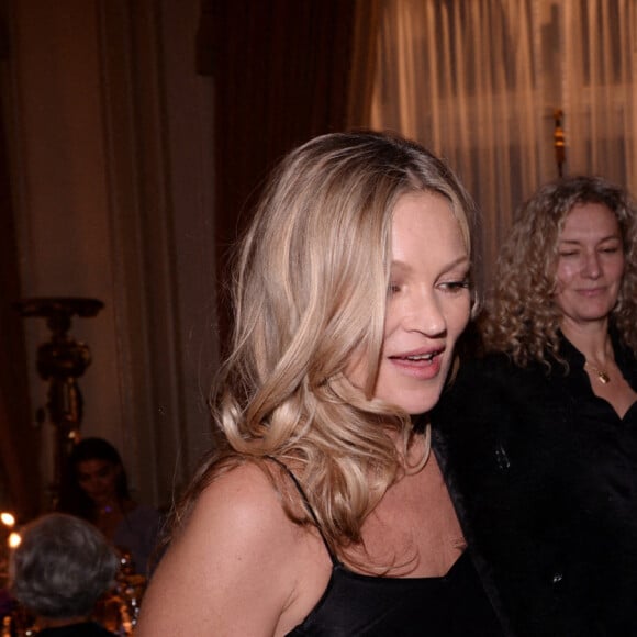 Exclusif - Kate Moss et Christian Louboutin lors du dîner de la soirée de présentation de la collection Messika by Kate Moss à l'hôtel Ritz à Paris en marge de la fashion week collection printemps/été 2022 le 3 octobre 2021. © Rachid Bellak / Bestimage