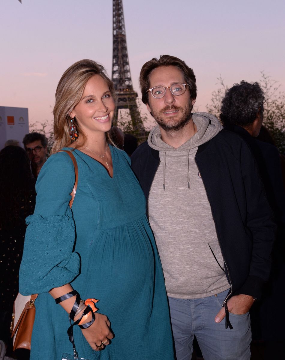 Exclusif - Ophélie Meunier (enceinte) et son mari Mathieu Vergne - Soirée Orange au restaurant du café de l'homme à Paris. © Rachid Bellak/Bestimage