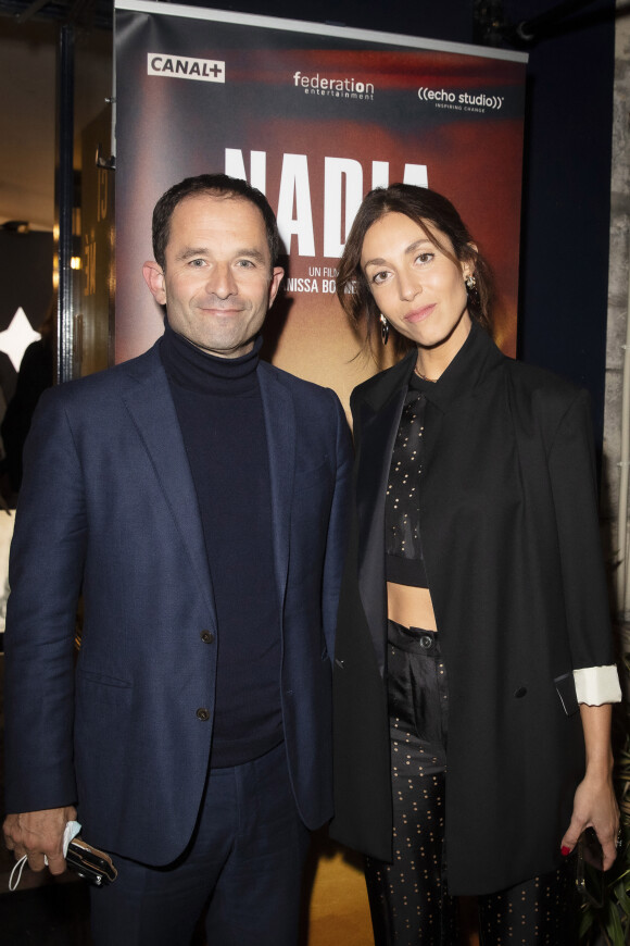 Exclusif - Benoit Hamon, Anissa Bonnefont à la première du film "Nadia" au cinéma "Le Silencio" à Paris, le 4 octobre 2021. © Jack Tribeca/Bestimage