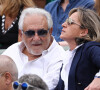 Dominique Strauss-Kahn (DSK) et Myriam L'Aouffir dans les tribunes de Roland-Garros à Paris. Le 30 mai 2017