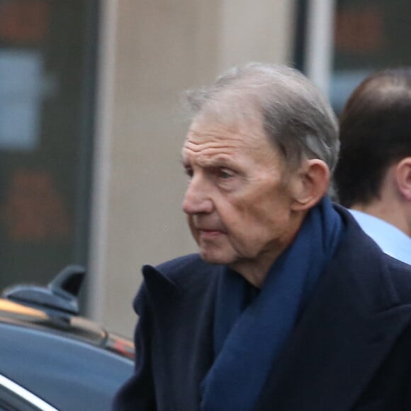 Etienne Mougeotte - Obsèques de Andrée Sarkozy (mère de N.Sarkozy), dite Dadue née Andrée Mallah, en l'église Saint-Jean-Baptiste à Neuilly-Sur-Seine. Le 18 décembre 2017