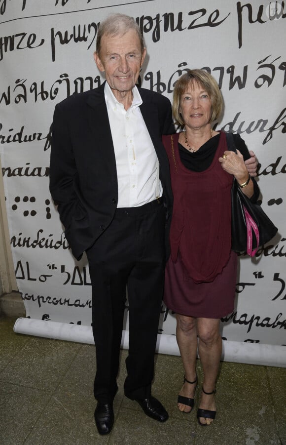 Etienne Mougeotte et sa femme - Soiree du nouvel an juif chez Marek Halter a Paris le 8 septembre 2013.