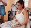 Elsa Leeb lors de sa baby shower organisée le 18 septembre 2021. La fille de Michel Leeb attend son premier enfant, une petite fille.