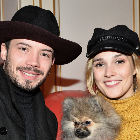 Camille Lou et son cousin Florentin Cabezon du groupe Arcadian - Goûter du Coeur du prix Clarins pour l'enfance à l'hôtel Plaza Athénée à Paris. Le 14 février 2018. © Veeren/Bestimage