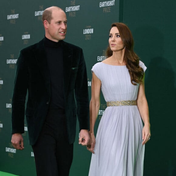 Le prince William, duc de Cambridge, Catherine (Kate) Middleton, duchesse de Cambridge - Première cérémonie de remise des prix Earthshot au Palace Alexandra à Londres le 17 octobre 2021. 