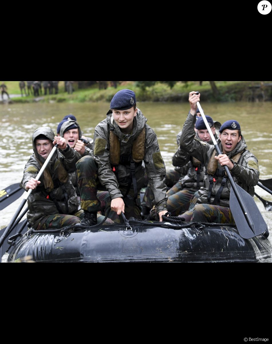 Son Altesse Royale la Princesse Elisabeth de Belgique clôture son année à l'Ecole Royale Militaire (ERM) par un stage de trois jours au Centre d'entrainement Commando à Marche-les-Dames. Le 26 juillet 2021.