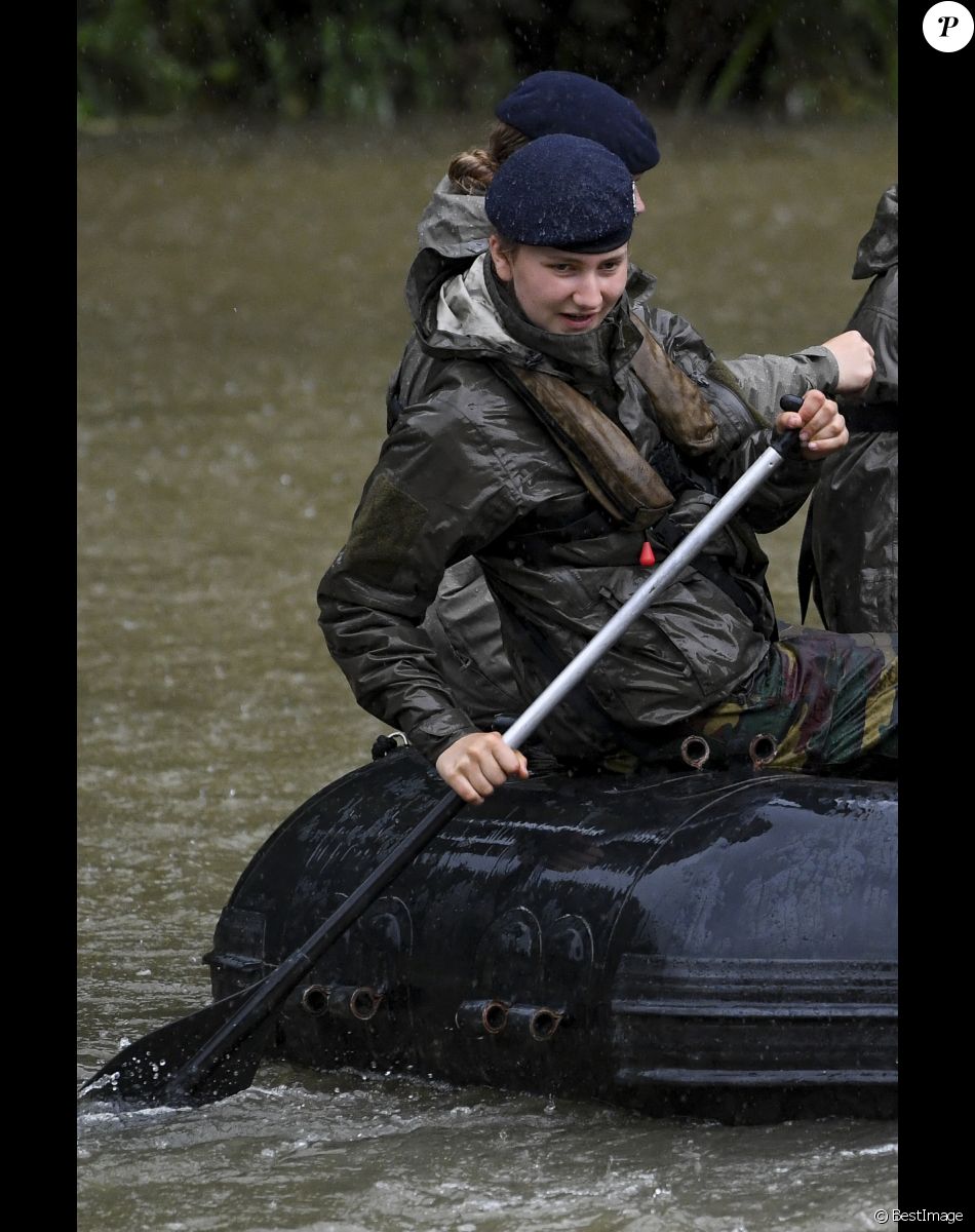 Son Altesse Royale la Princesse Elisabeth de Belgique clôture son année à l'Ecole Royale Militaire (ERM) par un stage de trois jours au Centre d'entrainement Commando à Marche-les-Dames. Le 26 juillet 2021.