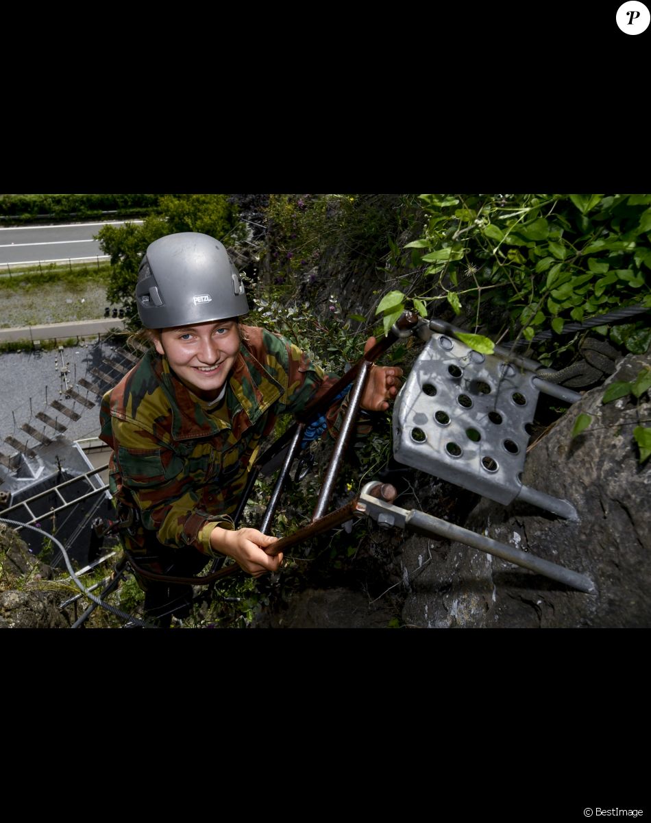 Son Altesse Royale la Princesse Elisabeth de Belgique clôture son année à l'Ecole Royale Militaire (ERM) par un stage de trois jours au Centre d'entrainement Commando à Marche-les-Dames. Le 26 juillet 2021.