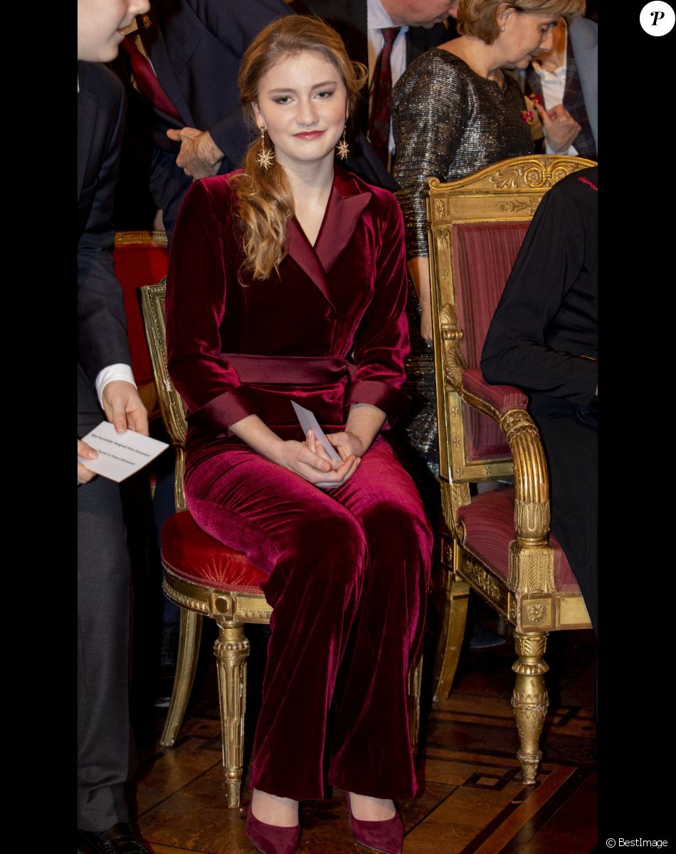 La princesse Elisabeth de Belgique - Concert de Noël en présence de la famille royale au palais à Bruxelles le 18 décembre 2019.