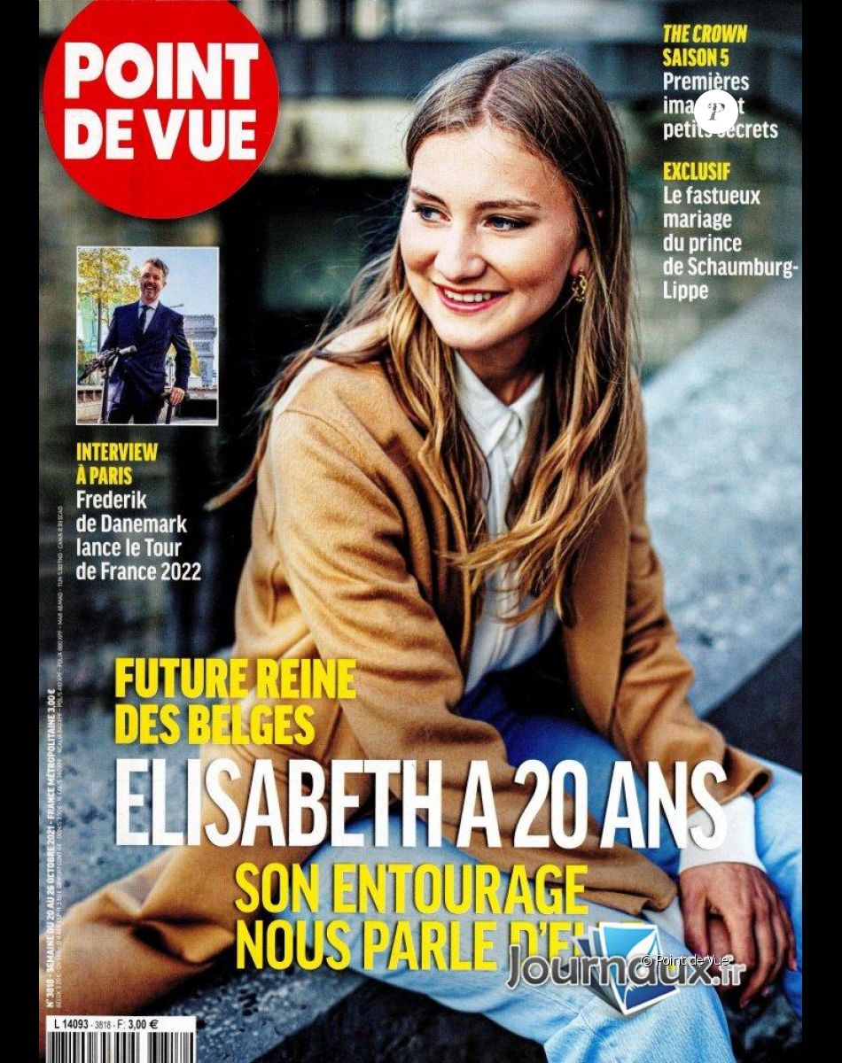 La princesse Elisabeth de Belgique en couverture du magazine "Point de Vue", numéro du 20 octobre 2021.