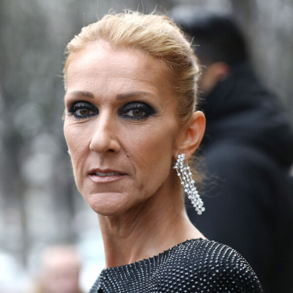 Céline Dion arrive au défilé de mode Haute-Couture printemps-été " Alexandre Vauthier" au Grand Palais à Paris 