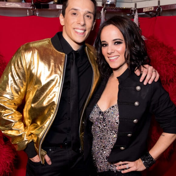 Grégoire Lyonnet et sa femme Alizée - Backstage de l'émission "Tous au Moulin Rouge pour le sidaction" au Moulin Rouge à Paris le 20 mars 2017. L'émission sera diffusée sur France 2 le samedi 25 mars à 21h00. © Cyril Moreau - Dominique Jacovides / Bestimage 