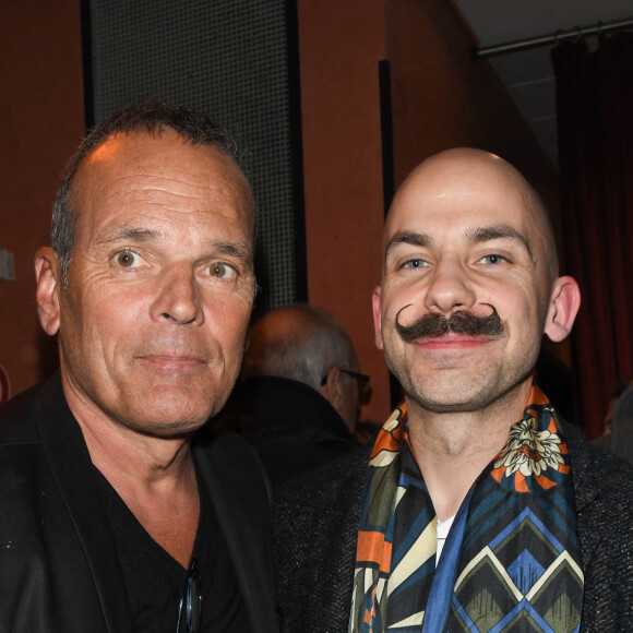 Exclusif - Laurent Baffie, Viktor Vincent (Mentaliste) - People en backstage du spectacle "Jeanfi Janssens atterrit à l'Olympia" à Paris le 10 janvier 2020. © Coadic Guirec/Bestimage