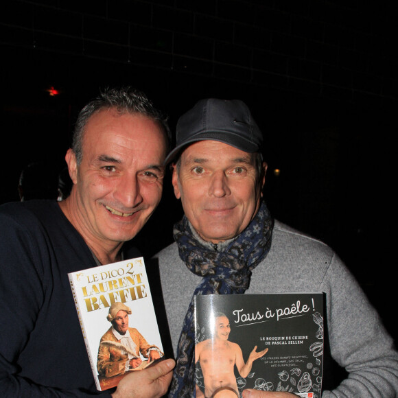 Exclusif - Laurent Baffie, Pascal Sellem - Soirée pour la sortie du livre "Tous à poêle" de Pascal Sellem au Café Society à Paris le 14 novembre 2019. © Philippe Baldini/Bestimage