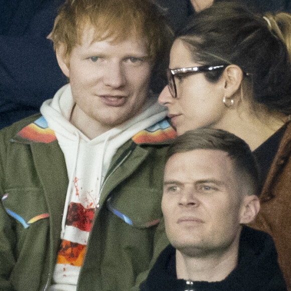 Ed Sheeran et sa femme Cherry Seaborn - Deuxième journée de la Ligue des champions au Parc des Princes à Paris, le 28 septembre 2021. © Cyril Moreau/Bestimage 